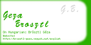 geza brosztl business card