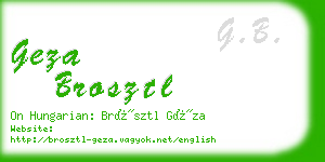 geza brosztl business card